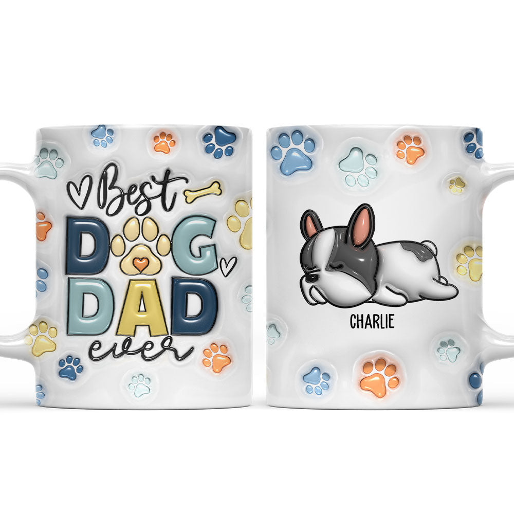 Personalized 3D Inflated Effect Ceramic Mug for Dog Dads