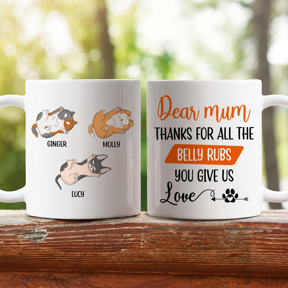 Personalized 'Thanks For All The Belly Rubs' Custom Coffee Mug - Ideal Gift for Pet Lovers