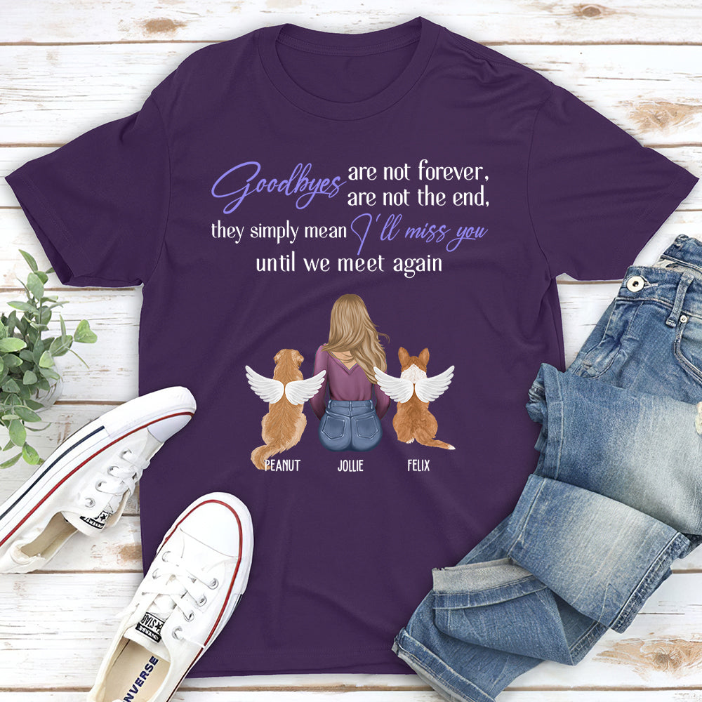 Personalized Custom Unisex Memorial T-shirt for Pet Lovers - Goodbyes Aren't the End