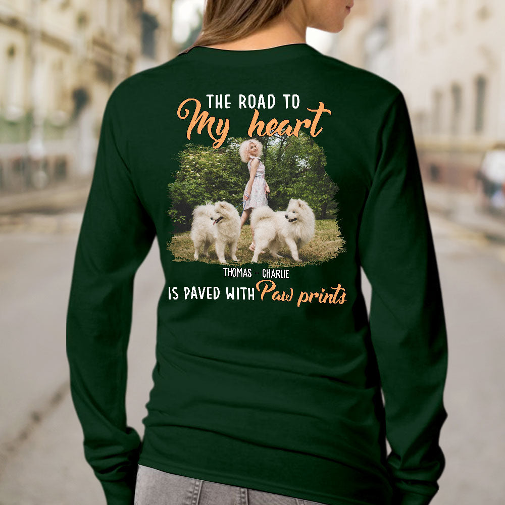 Personalized My Paw Prints Photo Long Sleeve T - shirt for Pet Lovers