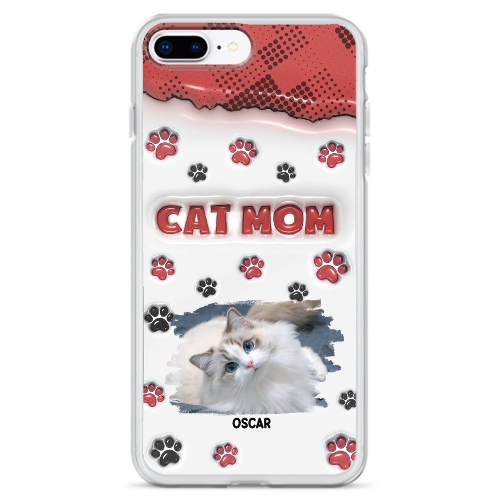 Personalized Cat Mom 3D Inflated Effect Custom Phone Case
