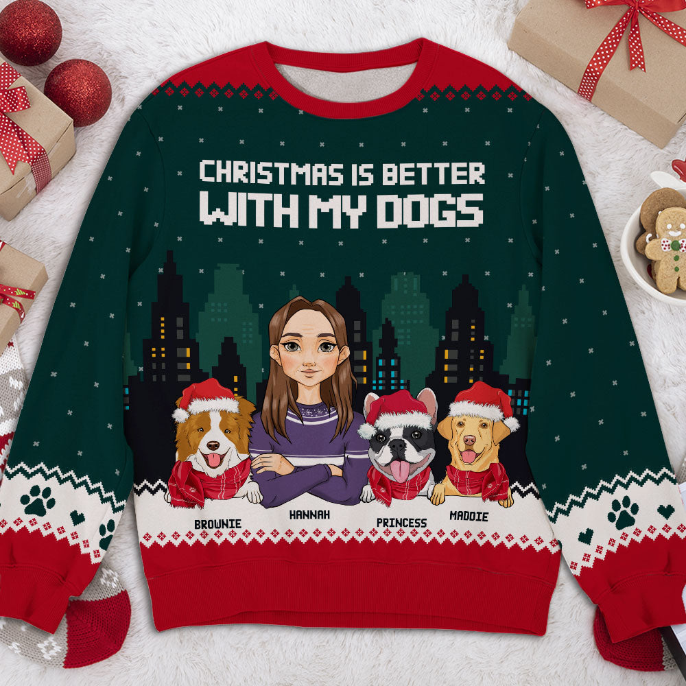Personalized Christmas Dog All-Over-Print Sweatshirt: Ideal Gift for Pet Lovers