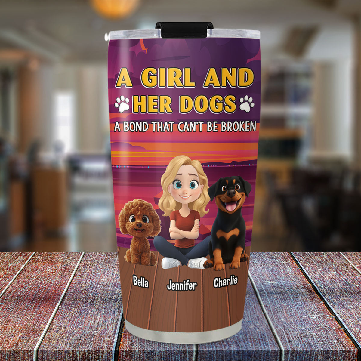 Ocean Glow Personalized Custom Tumbler for You and Your Pet