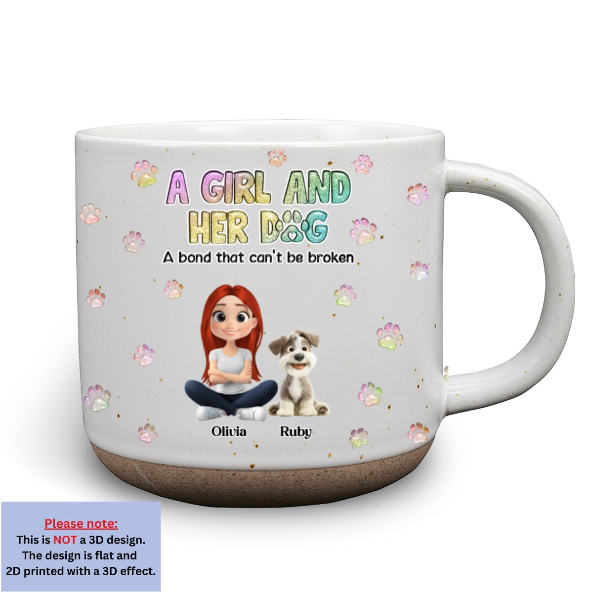 Personalized Custom 'A Girl And Her Dog' Pottery Mug for a Heart - warming Experience