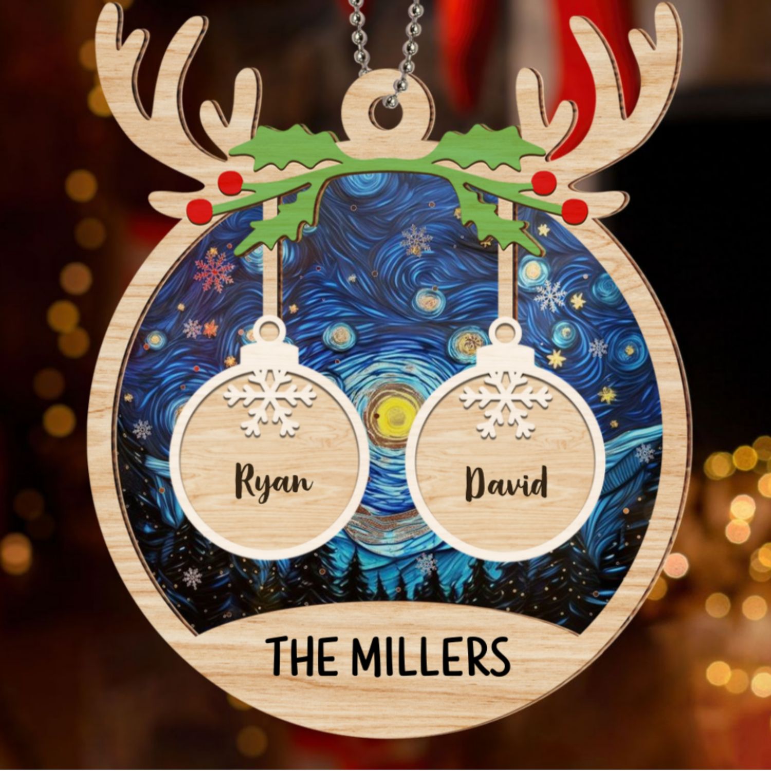 Family Charm - Customizable Personalized Suncatcher Ornament for Special Occasions