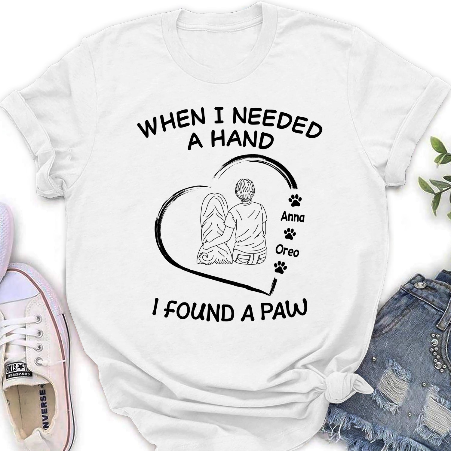 I Found A Paw - Customizable Personalized Women's Pet Lover T-shirt