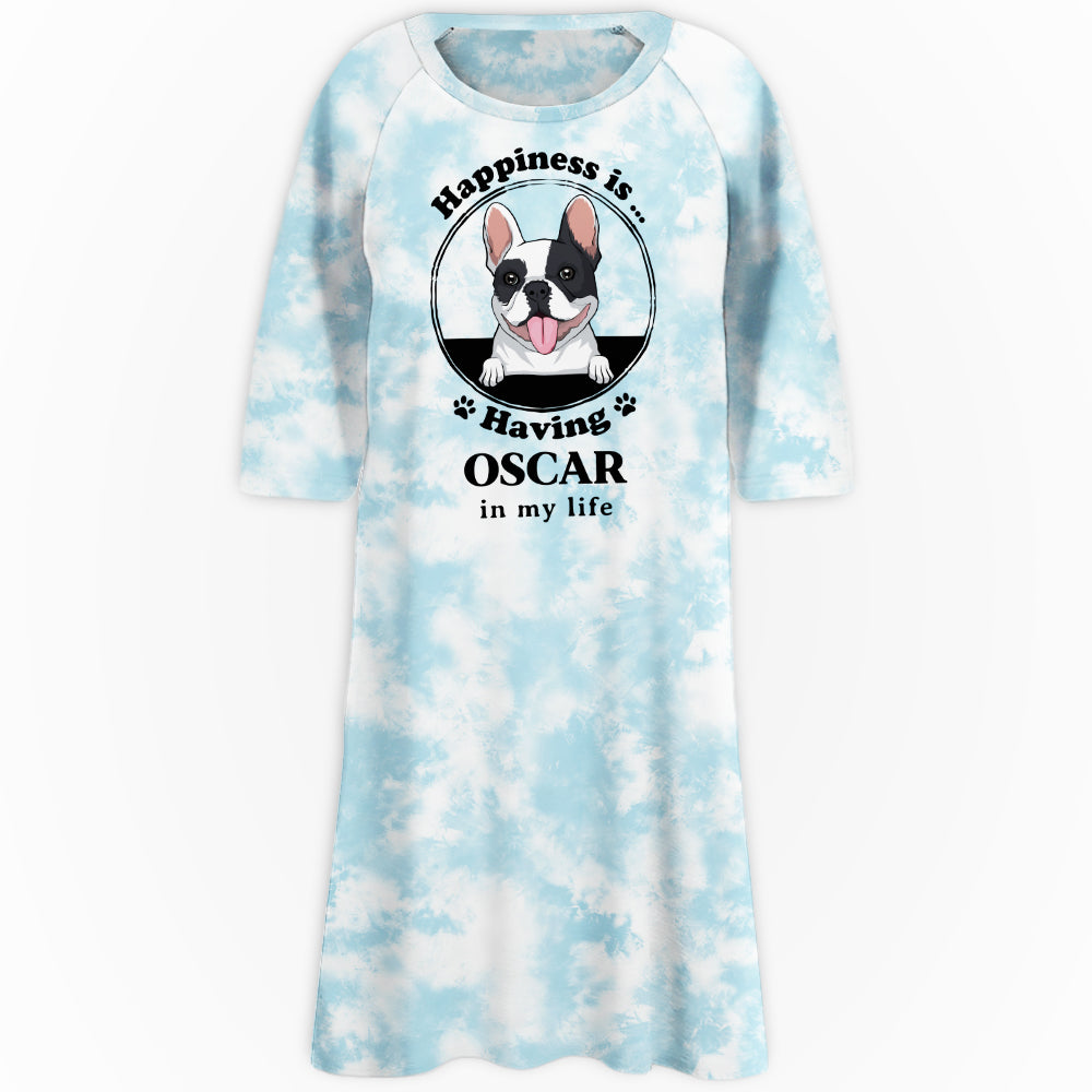 Personalized 3/4 Sleeve Happiness - Custom Dog Mom Dress