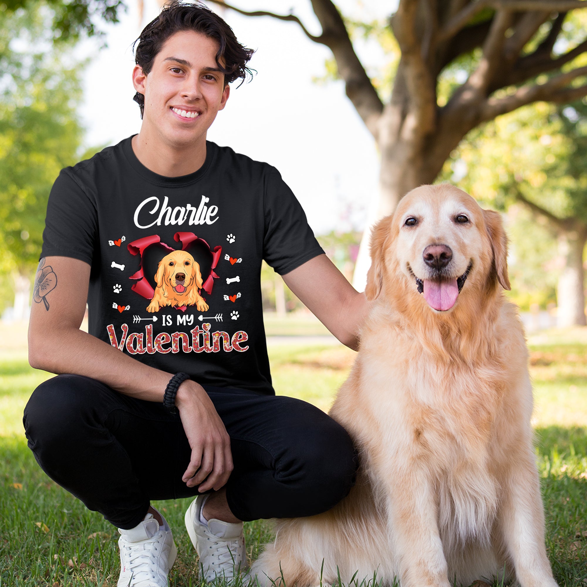 Dog Valentine 2: Personalized Unisex Custom T-shirt for Pet Lovers