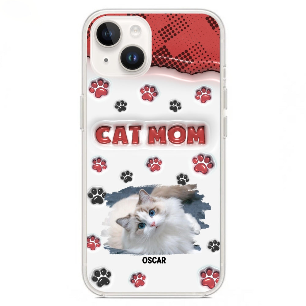 Personalized Cat Mom 3D Inflated Effect Custom Phone Case