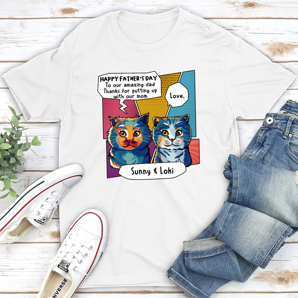 Customizable Premium Cat Dad T-shirt - Ideal Gift for Pet Enthusiasts