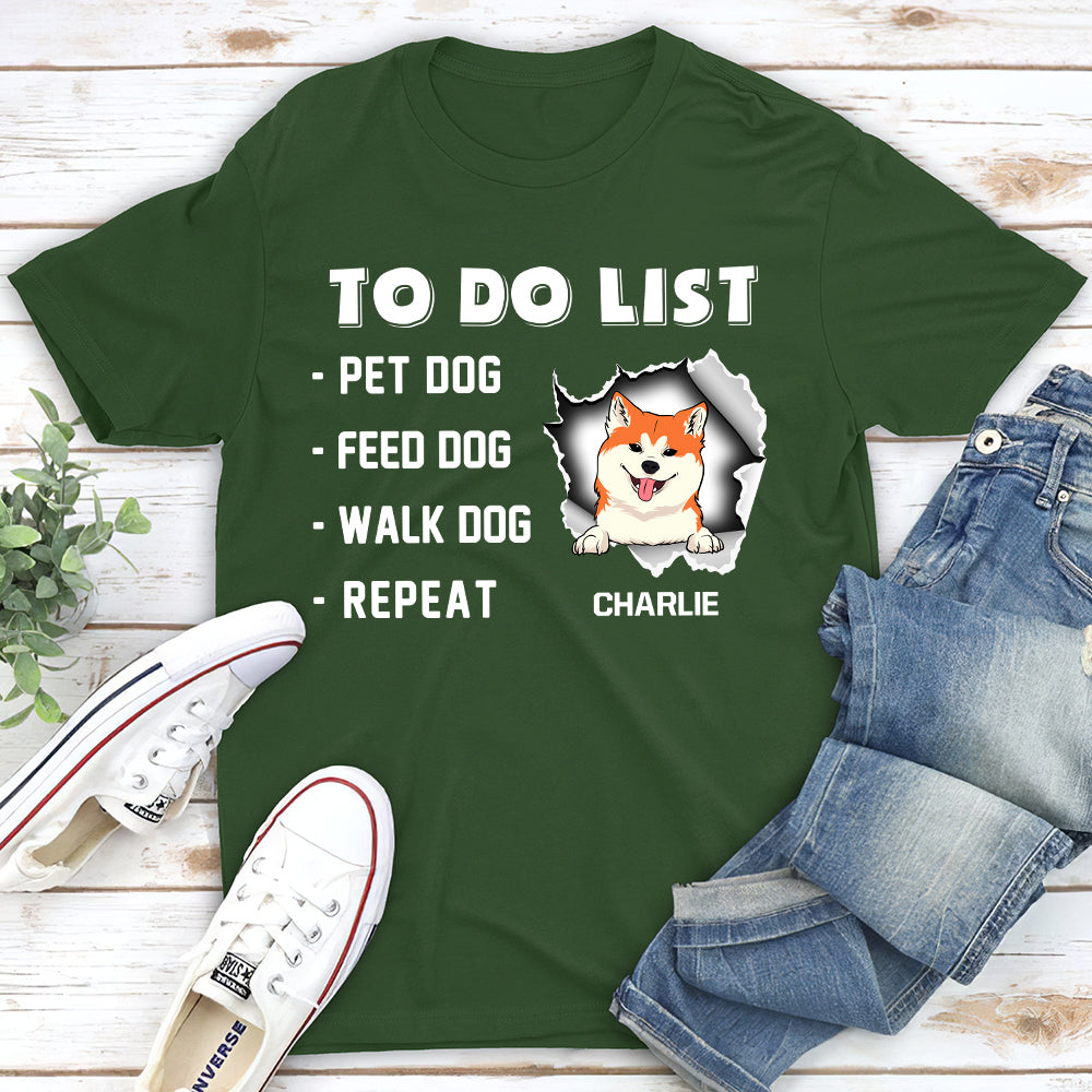 Personalized Custom Unisex Dog To-Do List T-shirt - Ideal Gift for Pet Lovers
