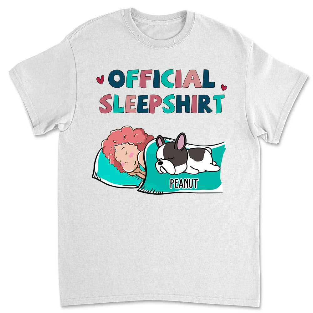 Personalized Custom Unisex Sleeping Dog Sleepshirt - Ideal Gift for Pet Lovers