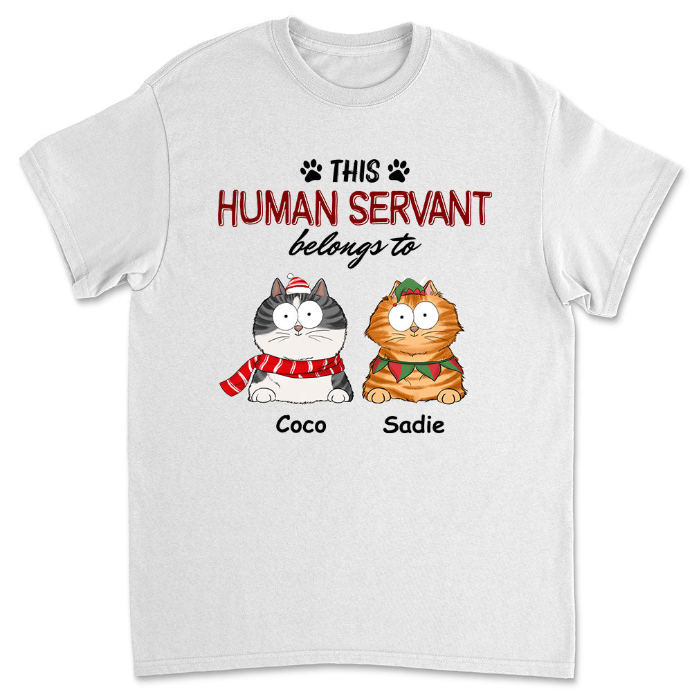 Personalized Unisex 'Human Servant Belongs' T-shirt - Ideal Gift for Pet Lovers