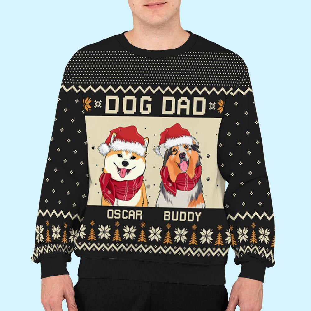 Smiling Dog - Customizable All-Over Print Personalized Sweatshirt for Dog Lovers