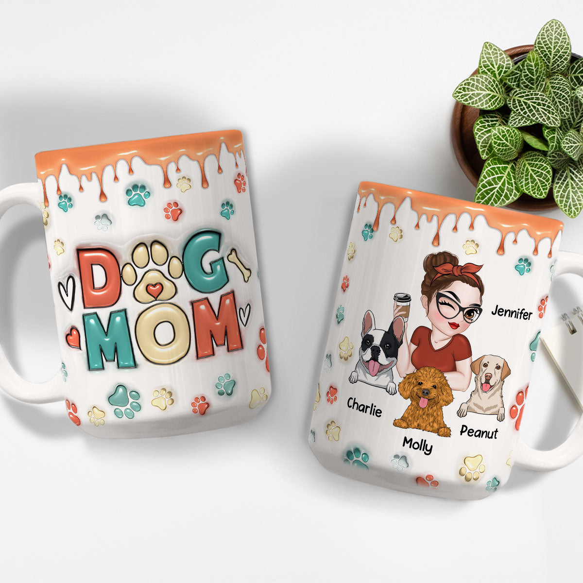 Personalized 3D Inflated Effect Mug - Ideal Gift for Dog Moms (Version 2)