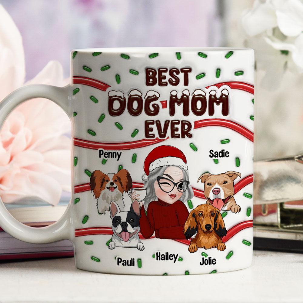 Personalized 3D Inflated Effect Ceramic Mug - Perfect Gift for Dog Moms