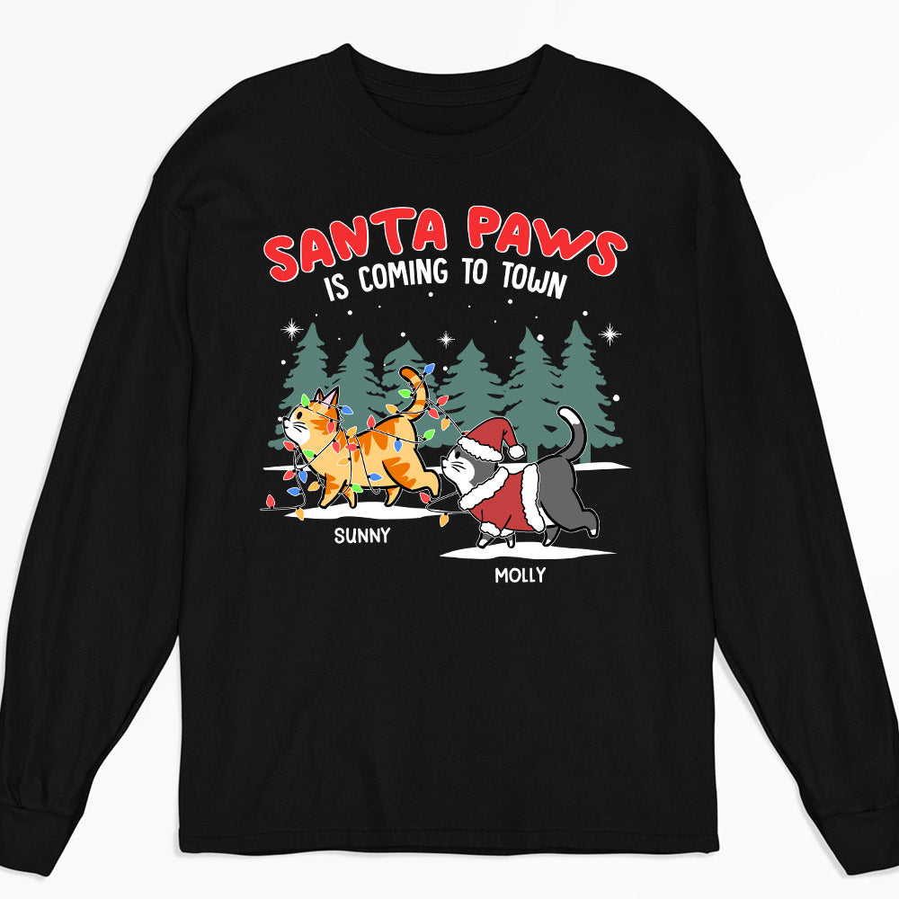 The Santa Paws - Customizable Personalized Long Sleeve T - shirt for Pet Lovers