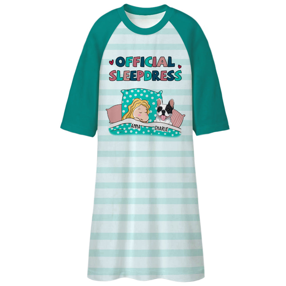 Customizable 3/4 Sleeve Personalized Pet Official Sleepdress