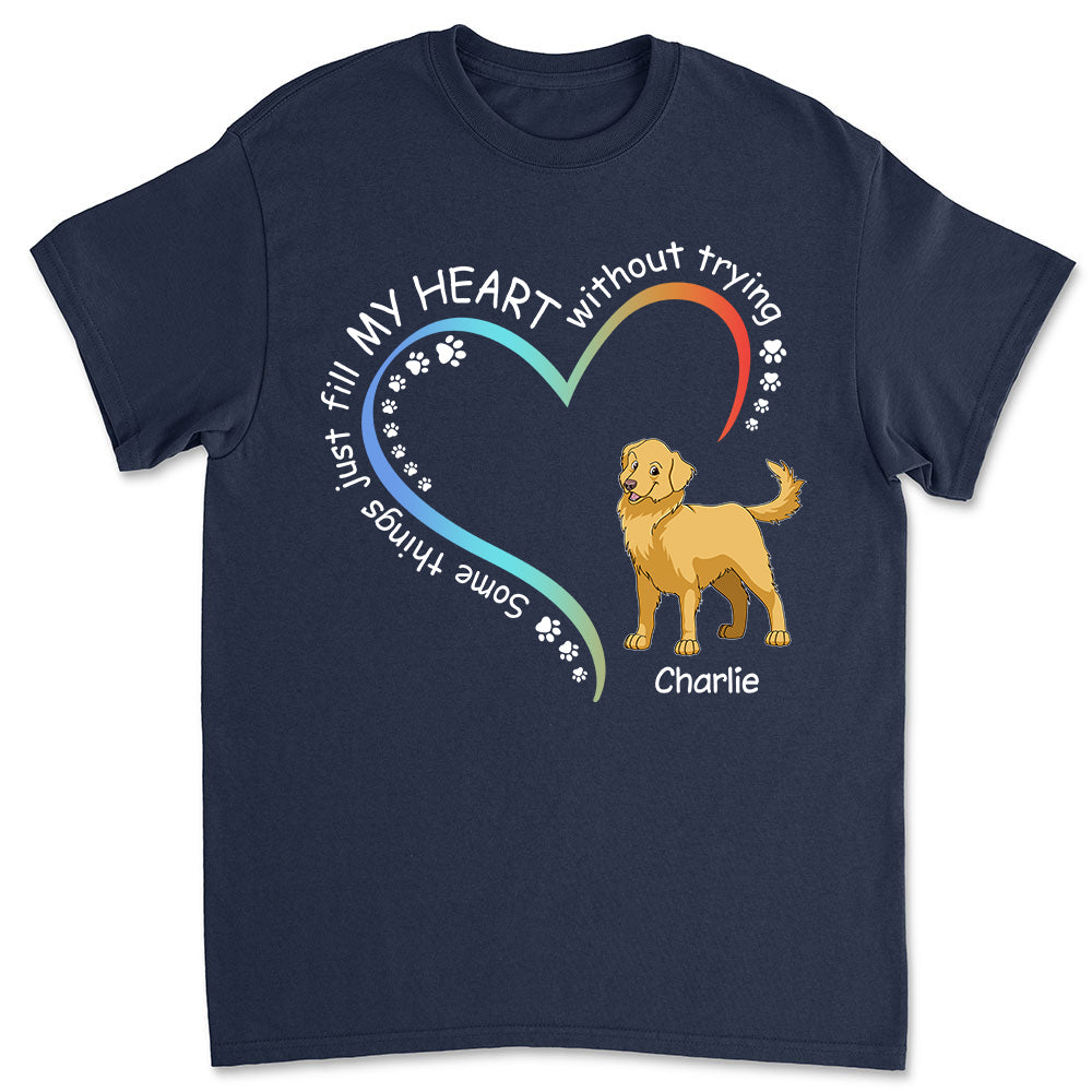 Personalized Custom Unisex 'Dogs Fill My Heart' T-shirt for Pet Lovers
