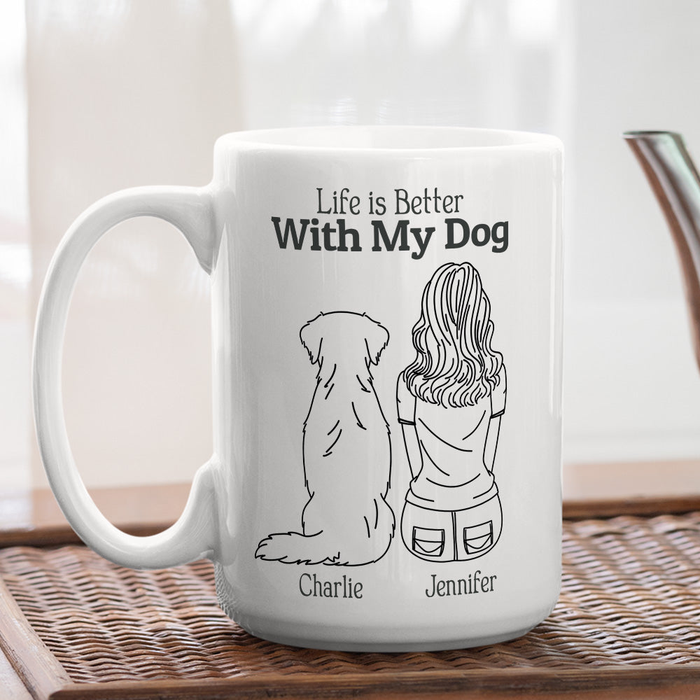 Personalized Custom 'Life Is Better With My Dogs' Coffee Mug - Ideal Gift for Dog Lovers