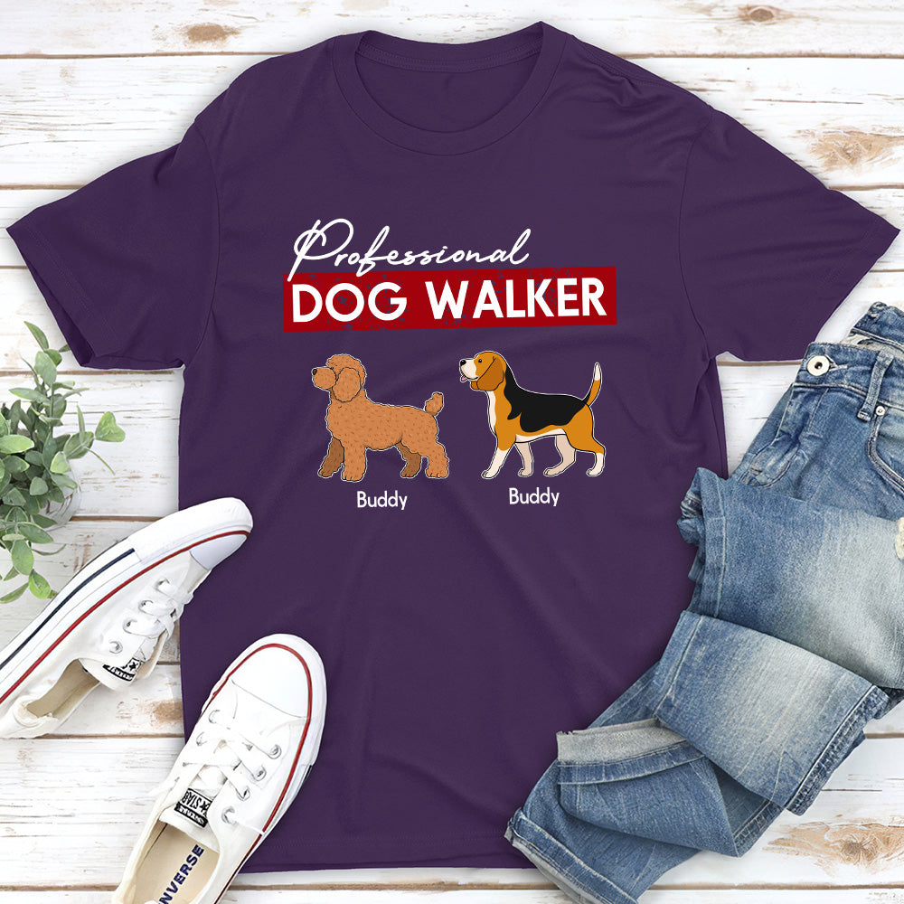 Customizable Unisex Professional Dog Walker T-shirt - Ideal Gift for Pet Lovers