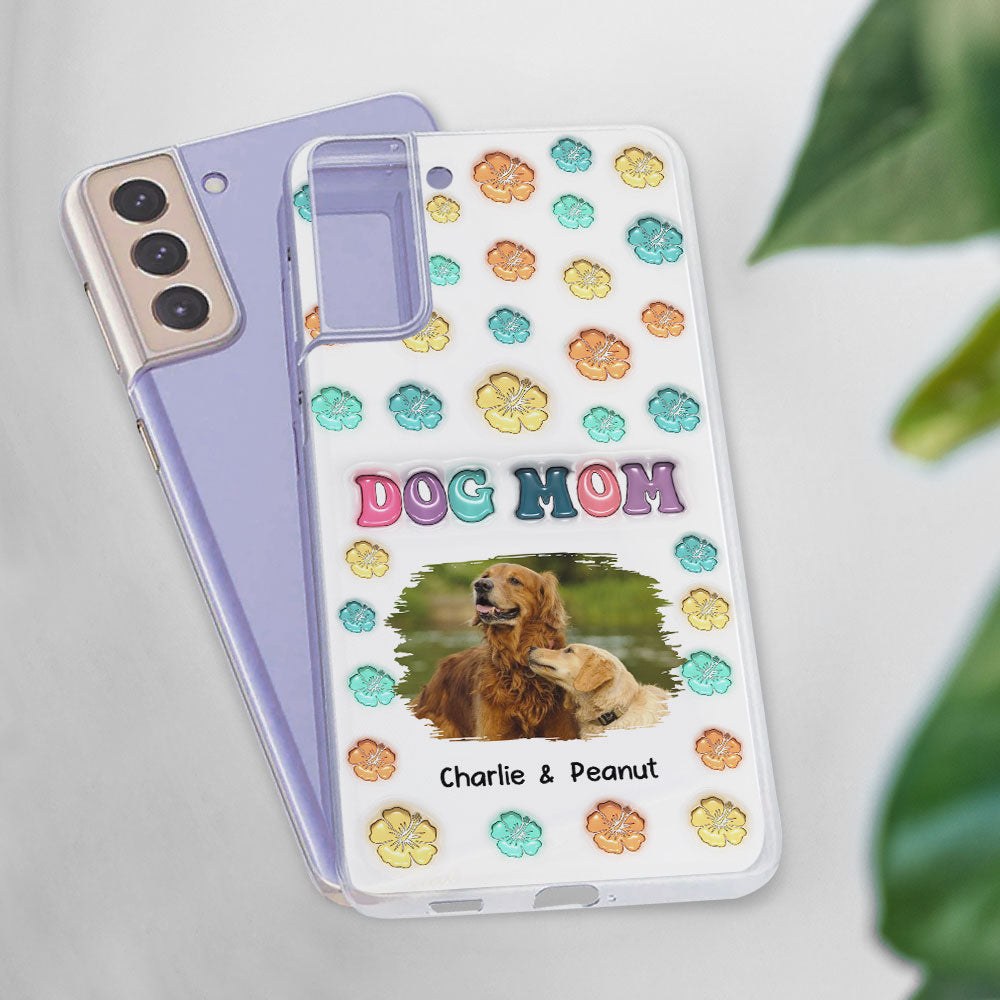 Customizable 3D Inflated Effect Dog Mom Summer Photo Personalized Phone Case