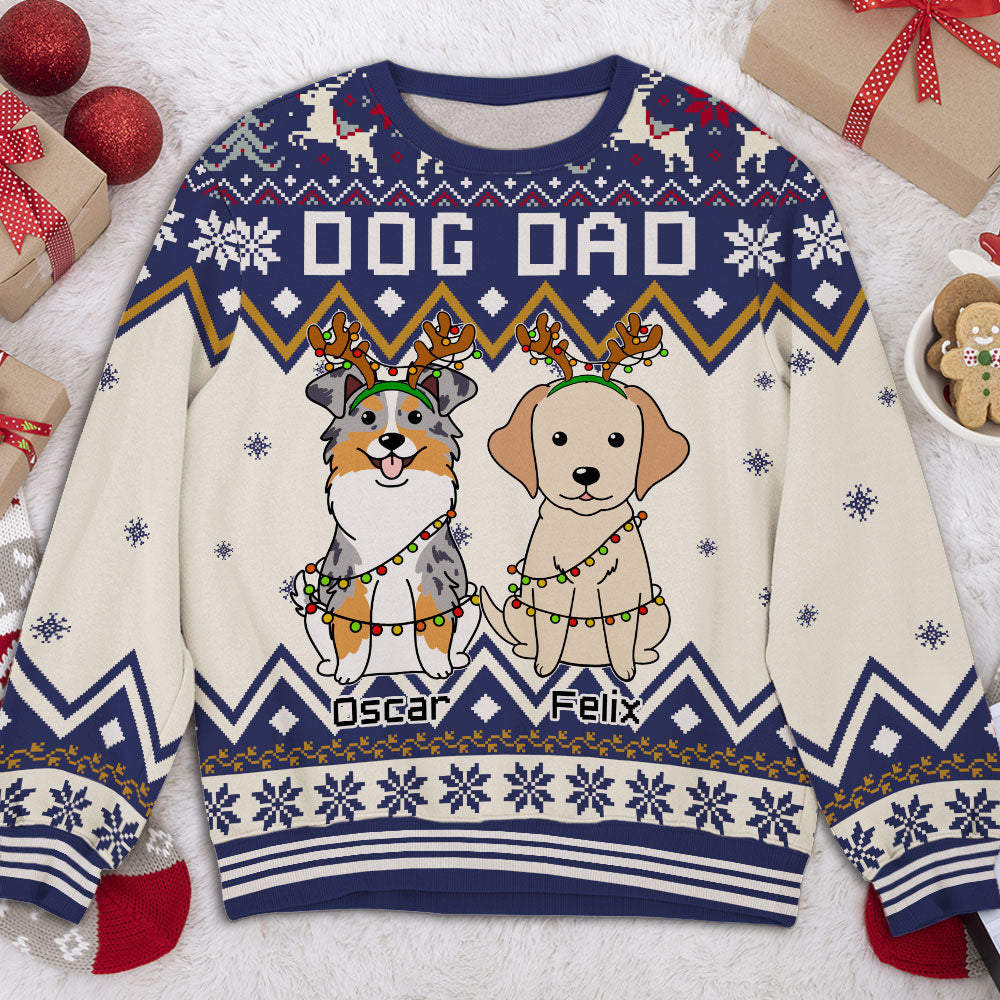 Customizable Winter Forest Dog All-Over Print Sweatshirt - Ideal Gift for Pet Lovers