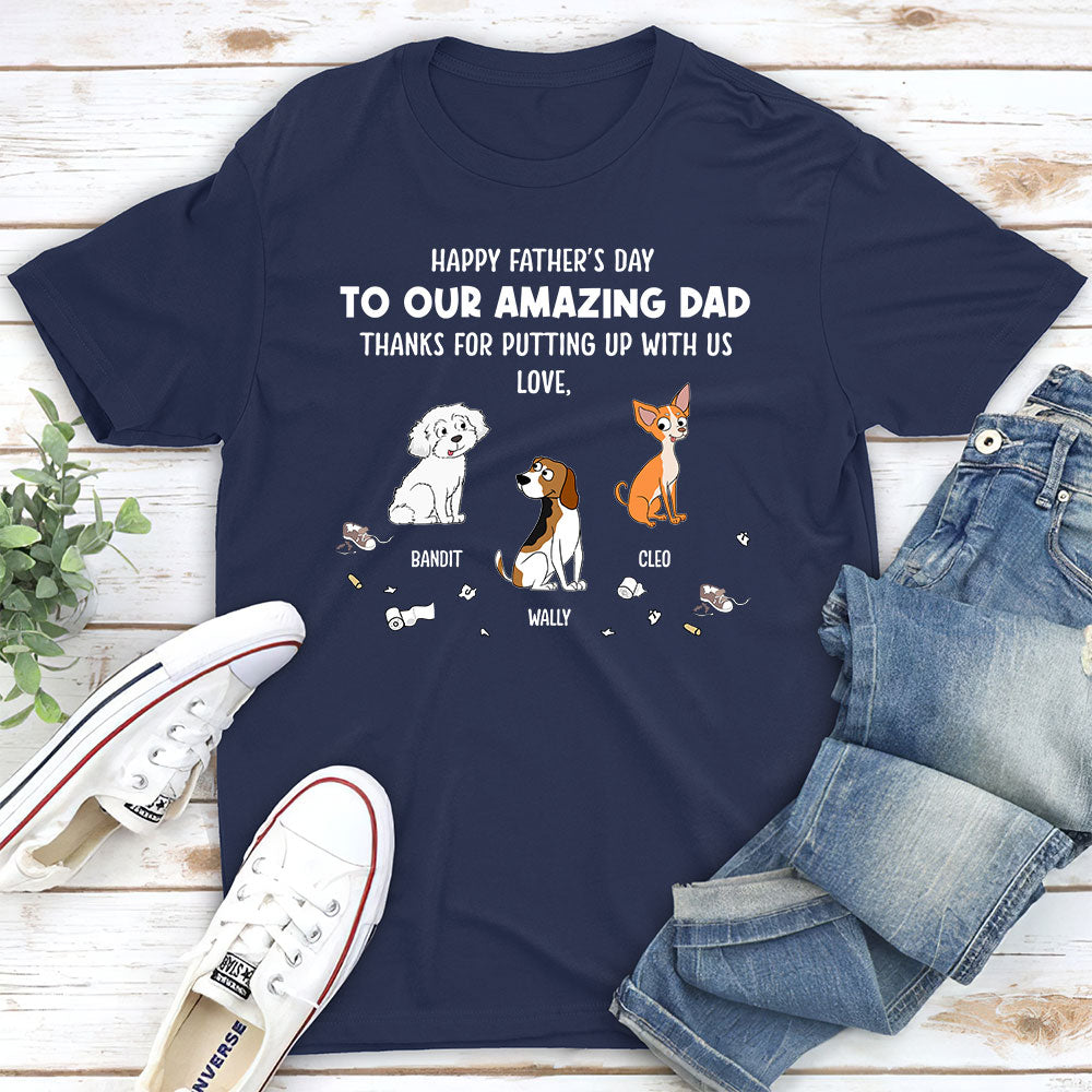 Personalized Custom Unisex 'Thanks for Dad 2' Dog T-shirt - Ideal Gift for Pet Lovers