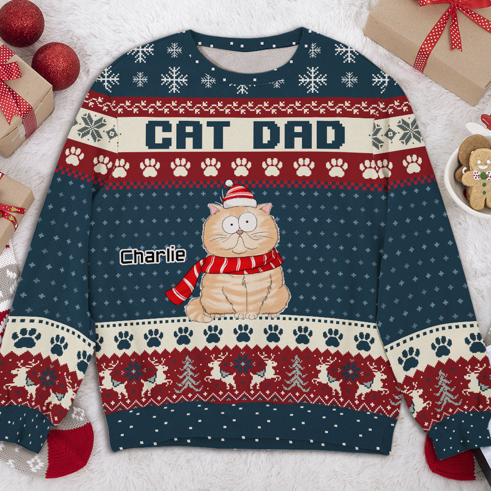 A Tiny Meowy - Customizable All-Over Print Personalized Sweatshirt for Pet Lovers