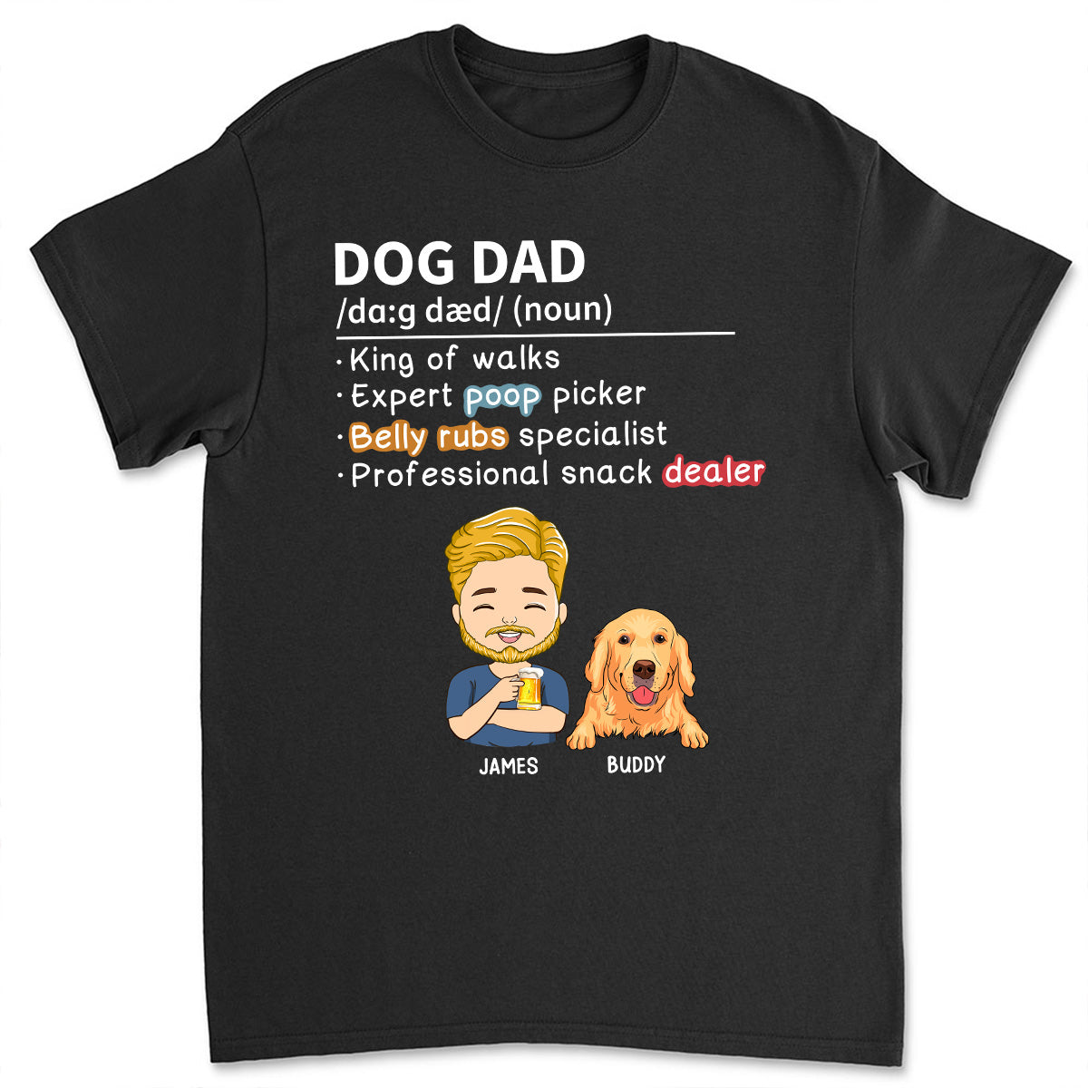 Customizable Unisex Dog Dad & Mom T-Shirt - The Ideal Gift for Pet Lovers