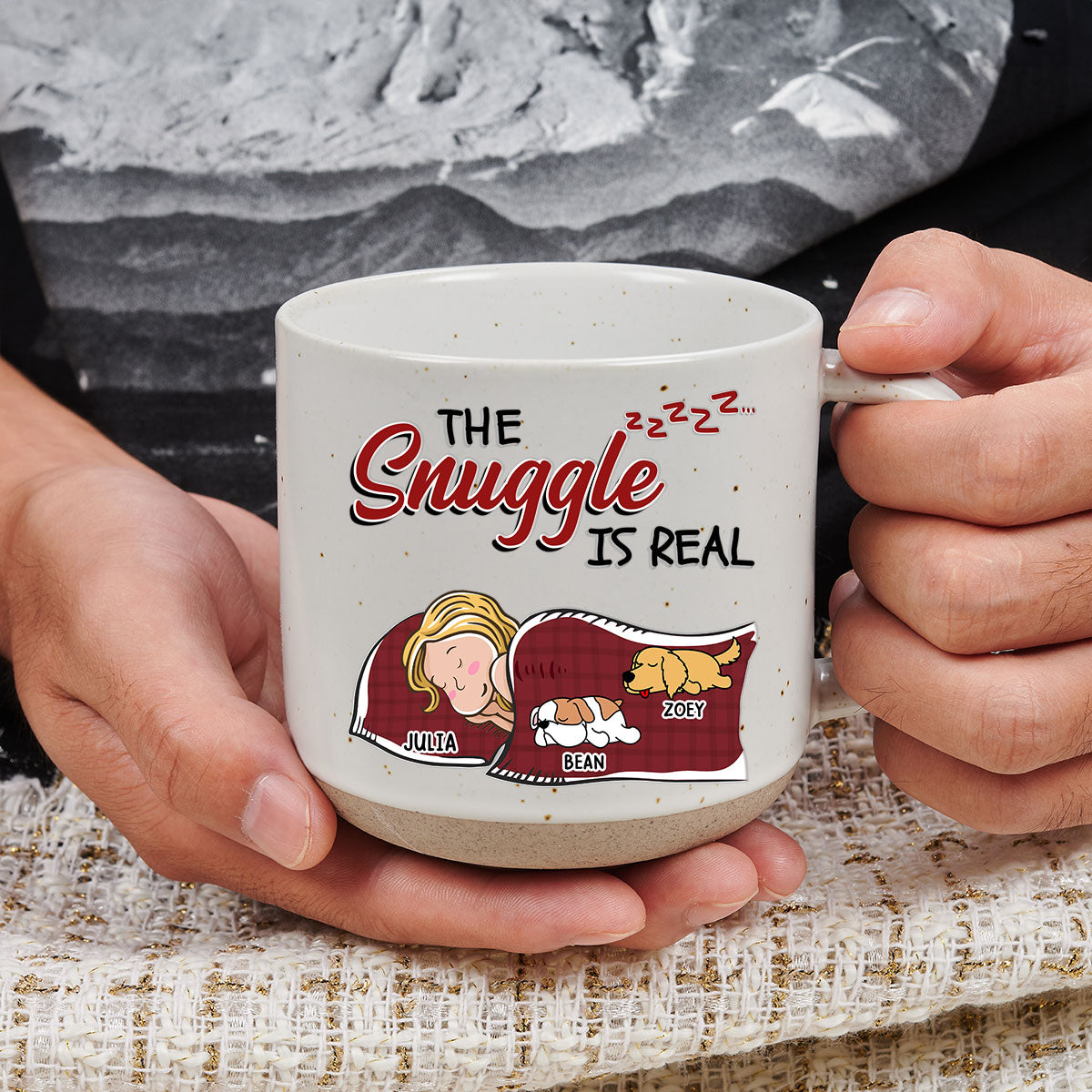 The Cozy Cuddle - Personalized Custom Ceramic Mug for Every Beverage