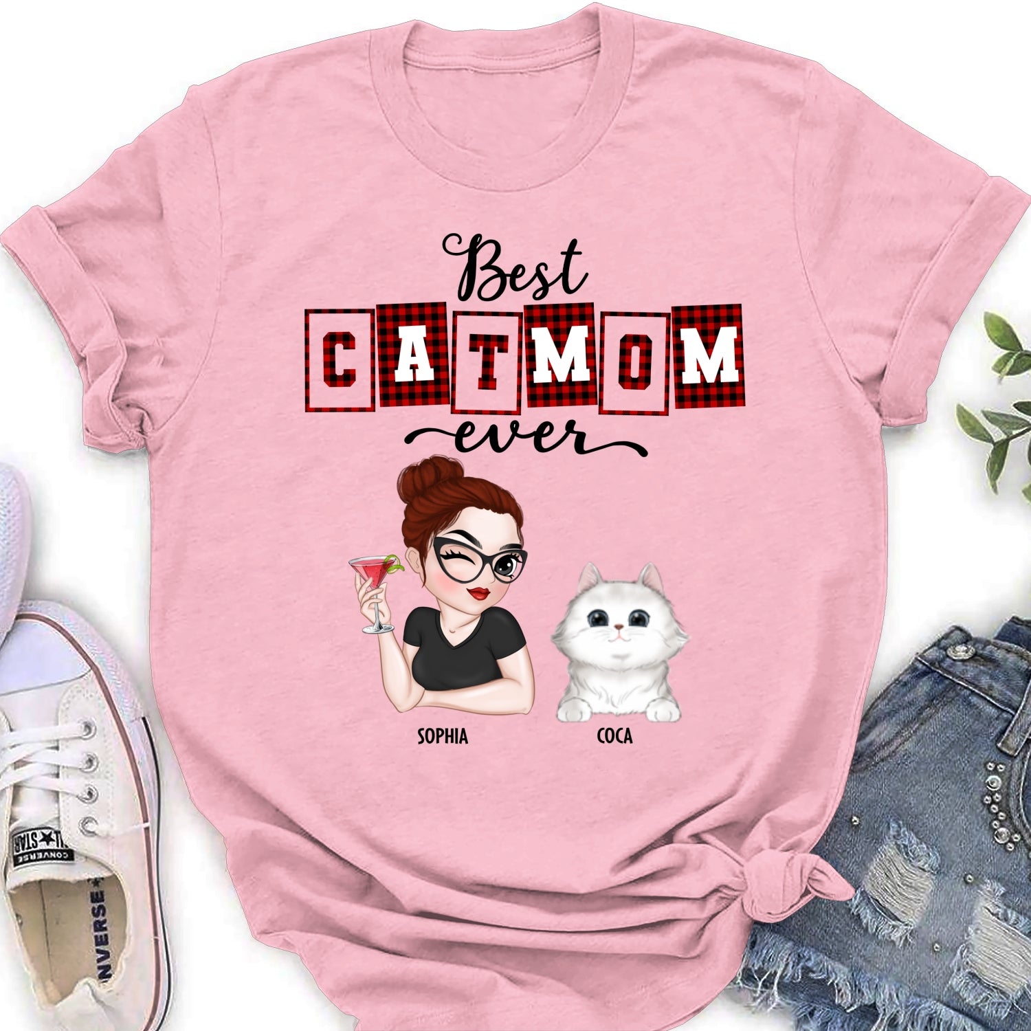 Best Cat Mom of the Year - Personalized Custom Women's Fashion T-shirt