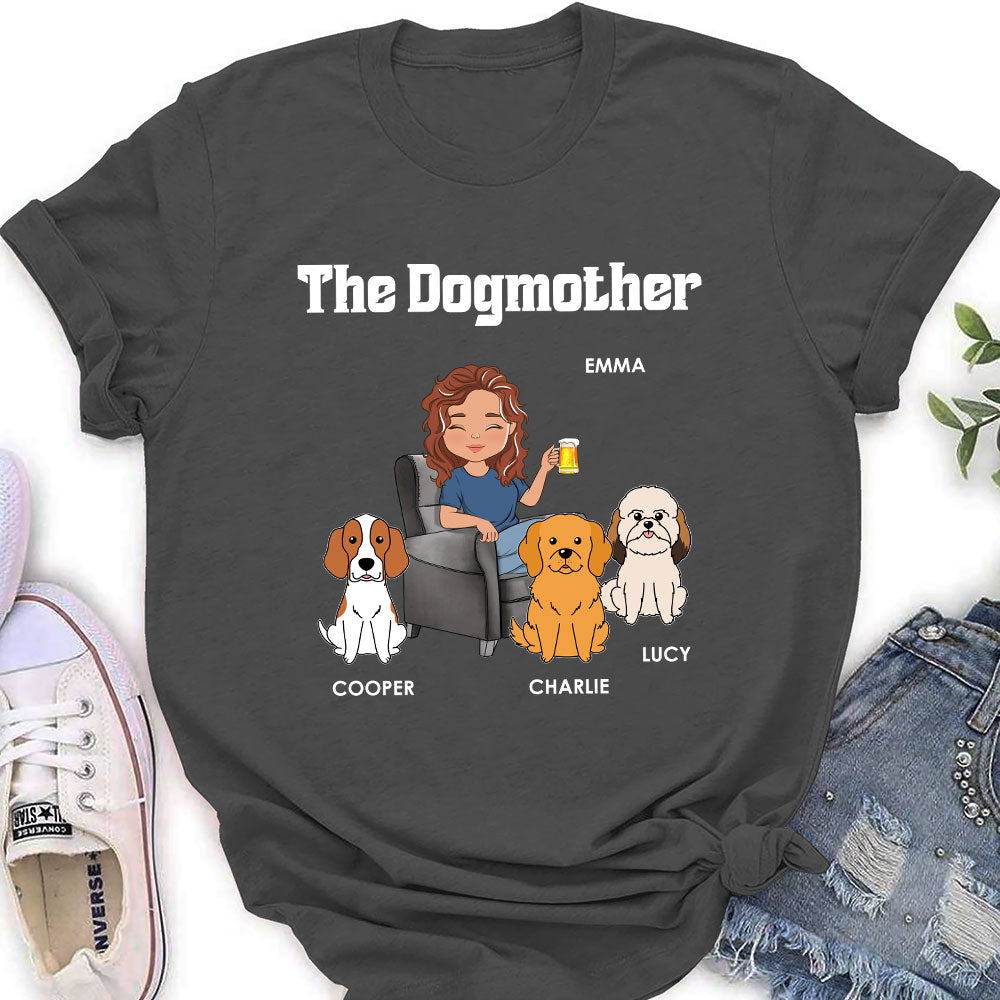 Personalized Custom Women's Cartoon Dog Parents T-shirt - Ideal Gift for Pet Lovers