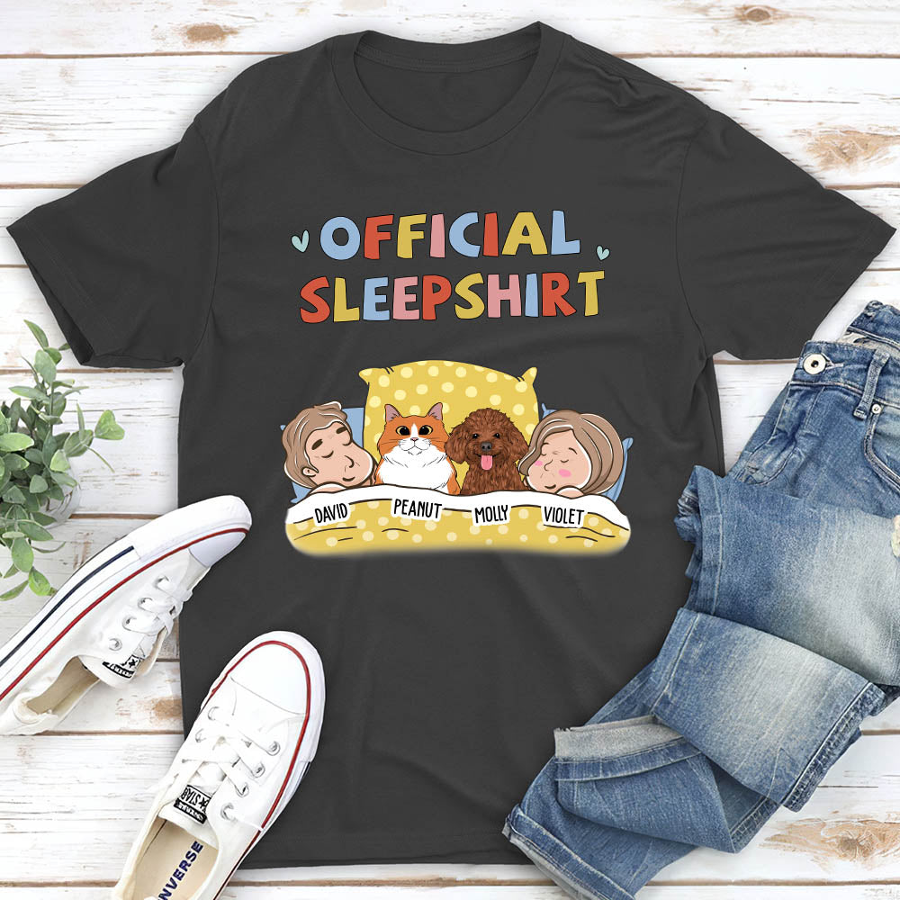 Personalized Custom Unisex Sleeping Pet Couple Sleepshirt - Ideal Gift for Pet Lovers