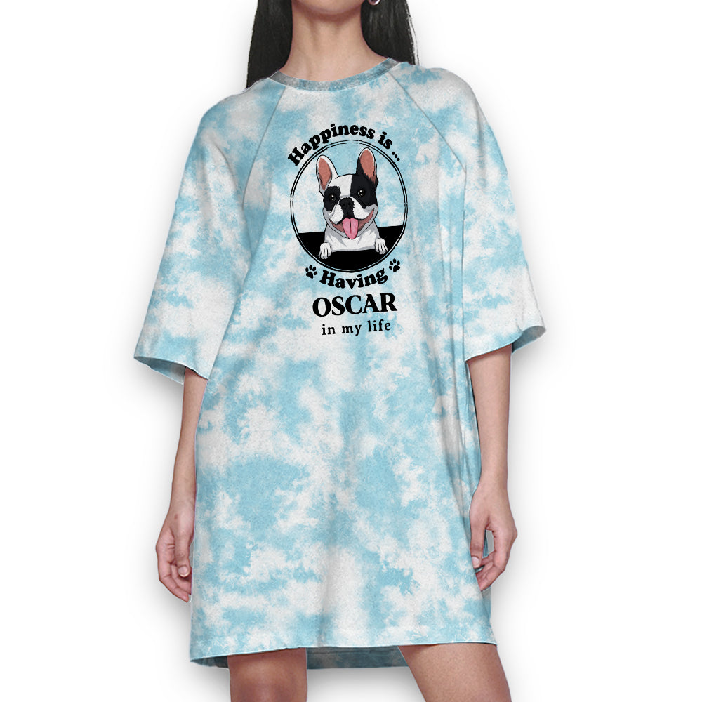 Personalized 3/4 Sleeve Happiness - Custom Dog Mom Dress