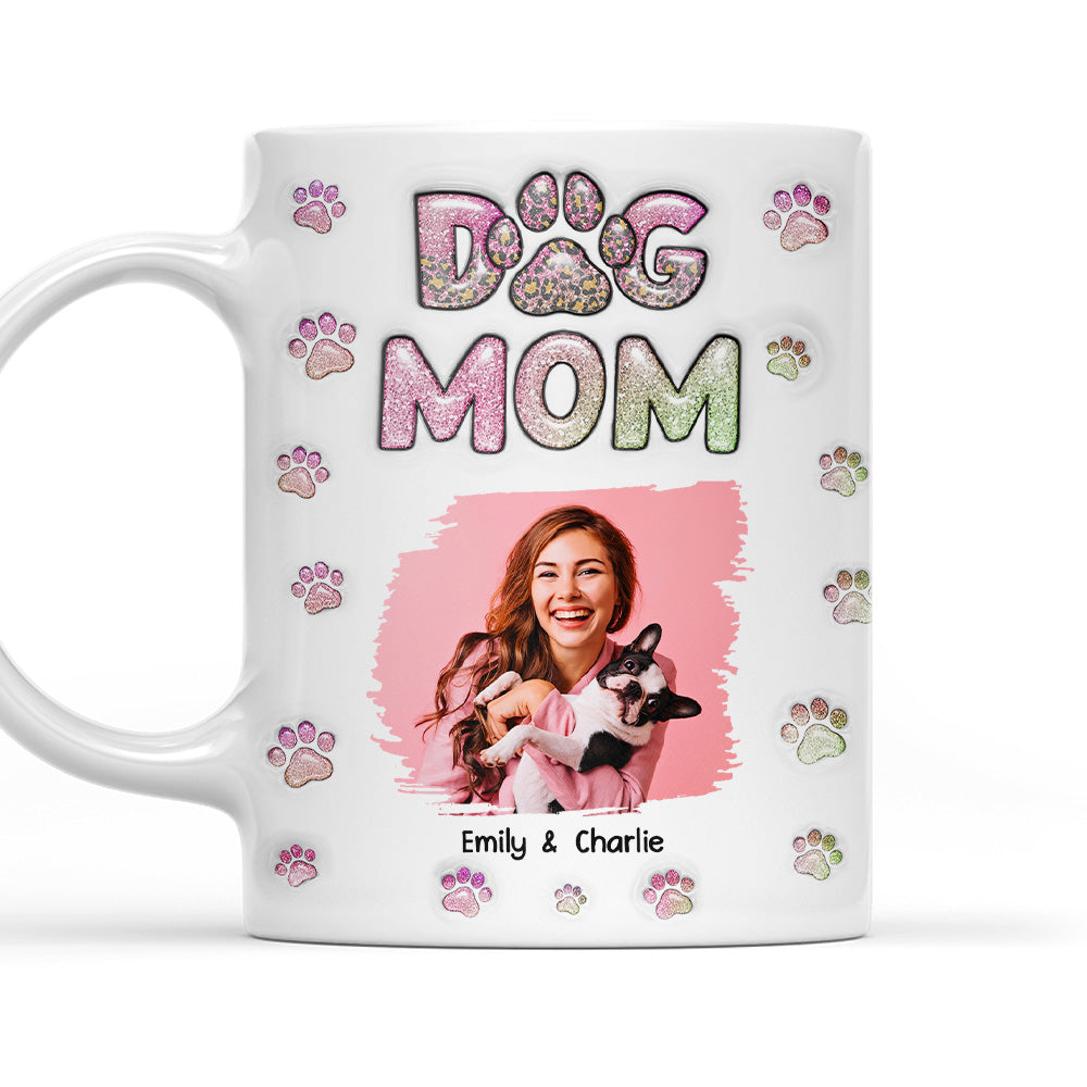 Personalized 3D Inflated Effect Dog Mom Chibi Version Photo Mug