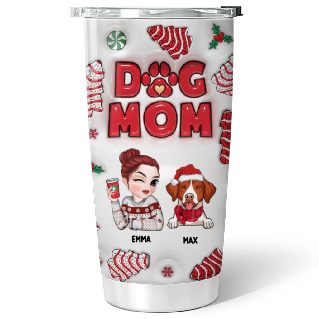 Customizable 3D Inflated Effect Tumbler - Ideal Dog Mom Christmas Gift