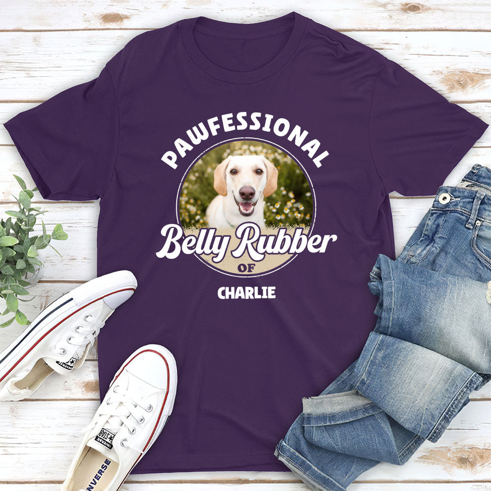 Pawfessional Personalized Unisex Belly Rubber Custom T-shirt - Ideal Gift for Pet Lovers