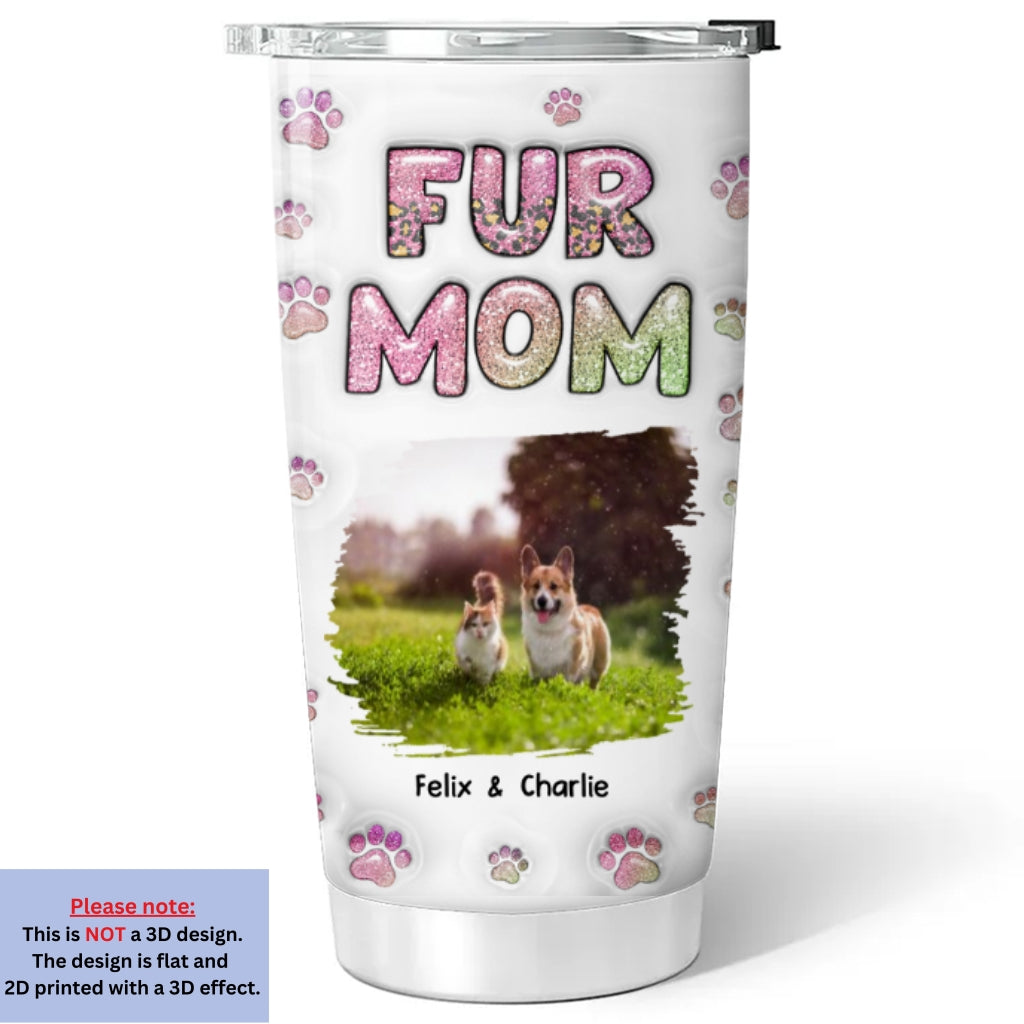 Fur Mom Chibi Personalized 3D Inflated Effect Stainless Steel Tumbler