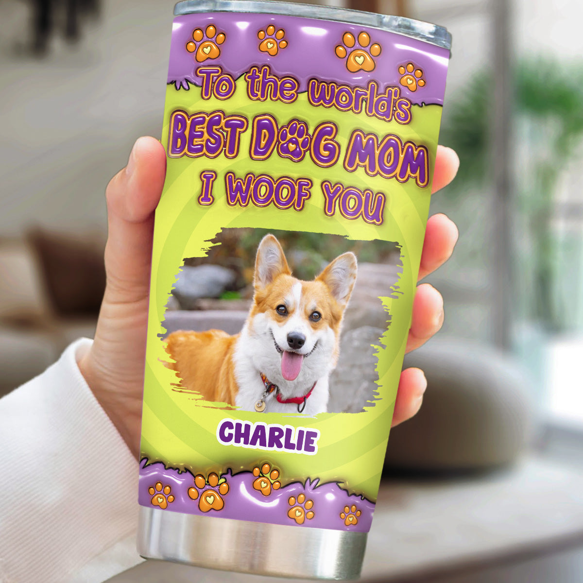 Personalized 3D Inflated Effect Tumbler: The Best Gift for Dog Moms