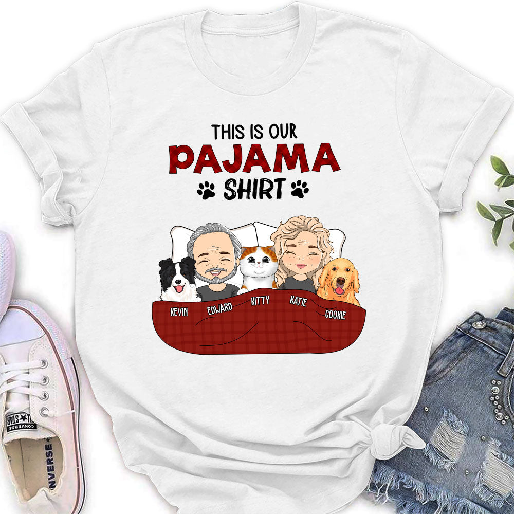 Personalized Custom Couple Pajama Shirts - Women's Version 2