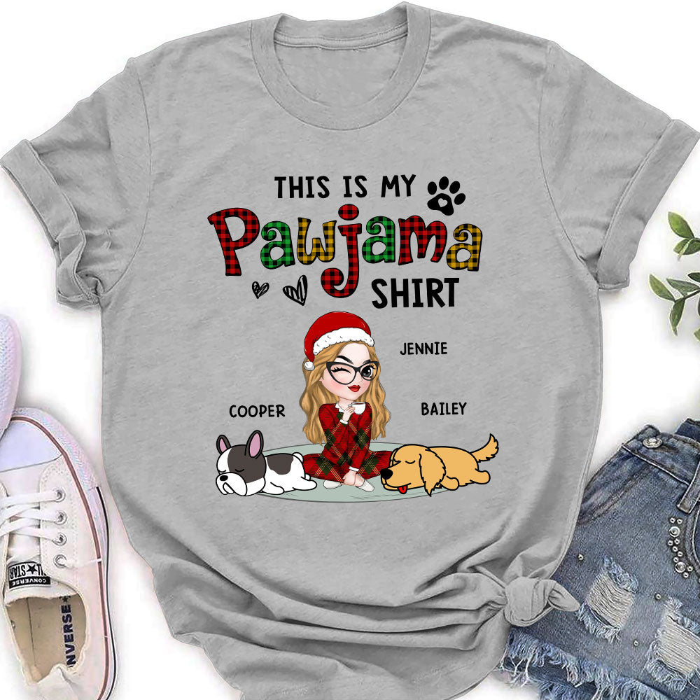 Customizable Pawjama Shirt Version 2 - Personalized Women's Pet Lover T-Shirt