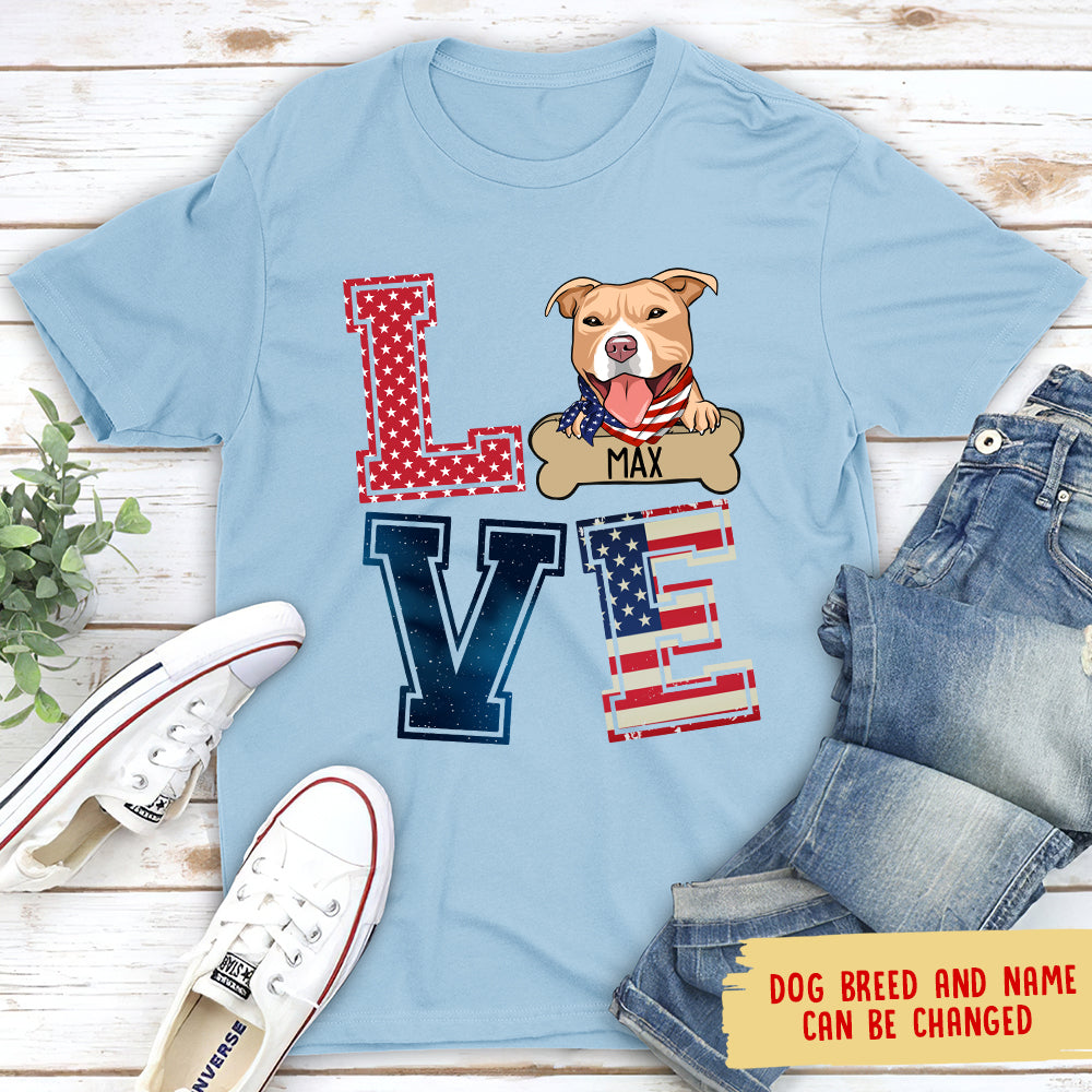 Love America - Customizable Unisex Personalized T - shirt for Pet Lovers