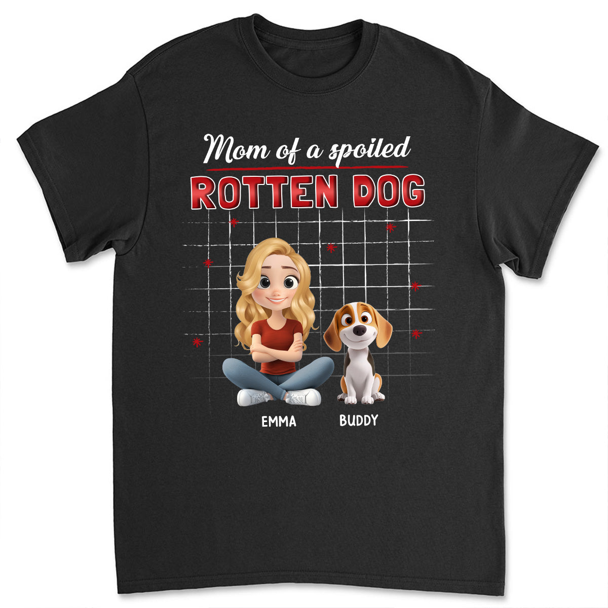 Personalized Custom Unisex Best Dog Cartoon Mom Dad T-shirt - Ideal Gift for Pet Lovers