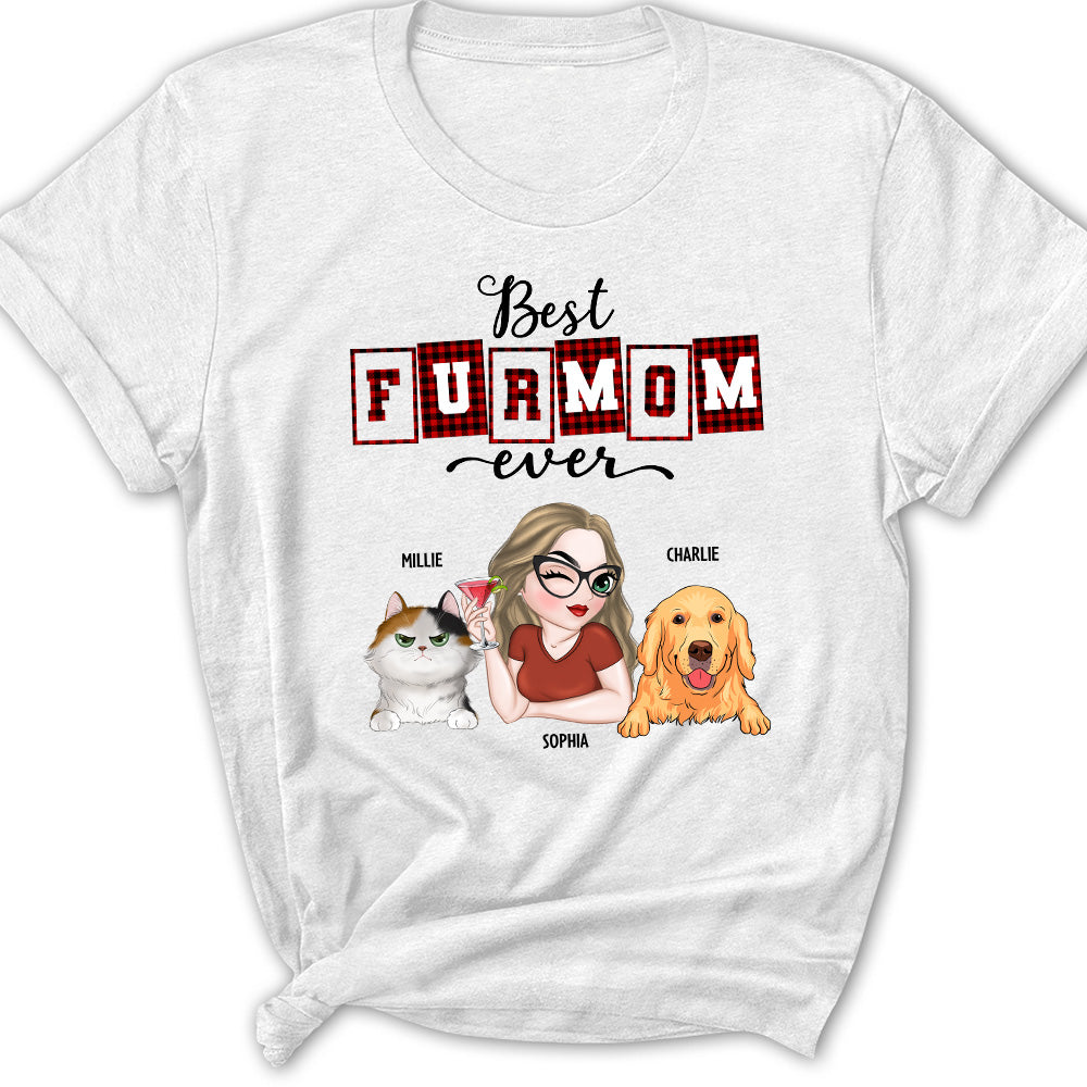 Best Fur Mom of the Year Personalized Custom Women's T - shirt: Ideal Gift for Pet Lovers