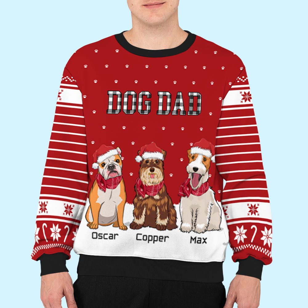 Customizable Dog Dad and Mom Snow All-Over Print Sweatshirt