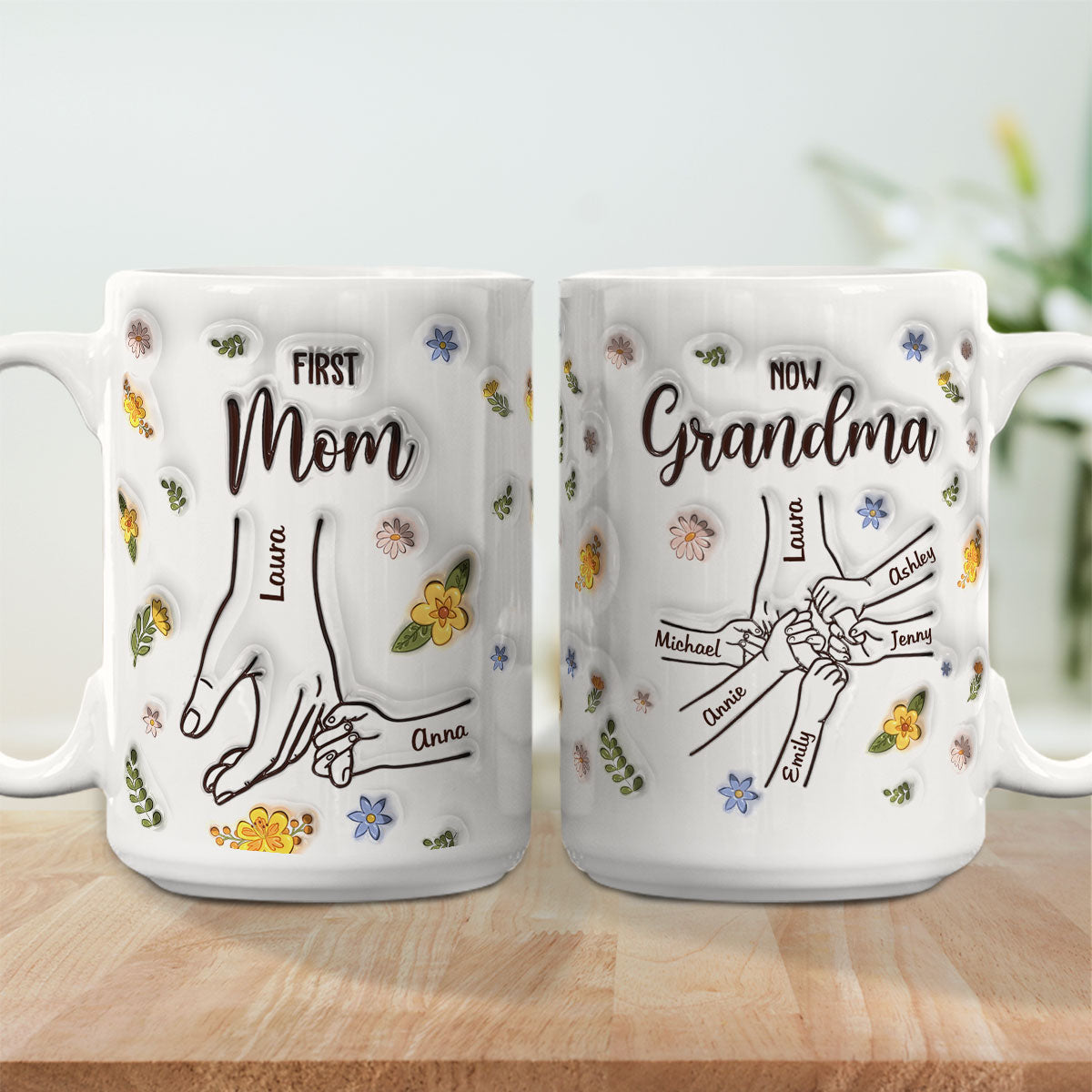 Personalized 3D Inflated Effect Mug for First - Time Moms Turned Grandmas
