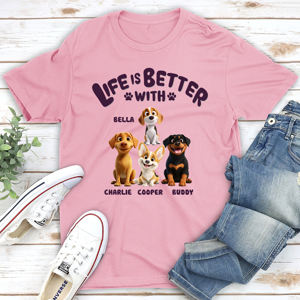 Personalized Unisex Dog Lover T-Shirt: A Better Life With Your Furry Friend