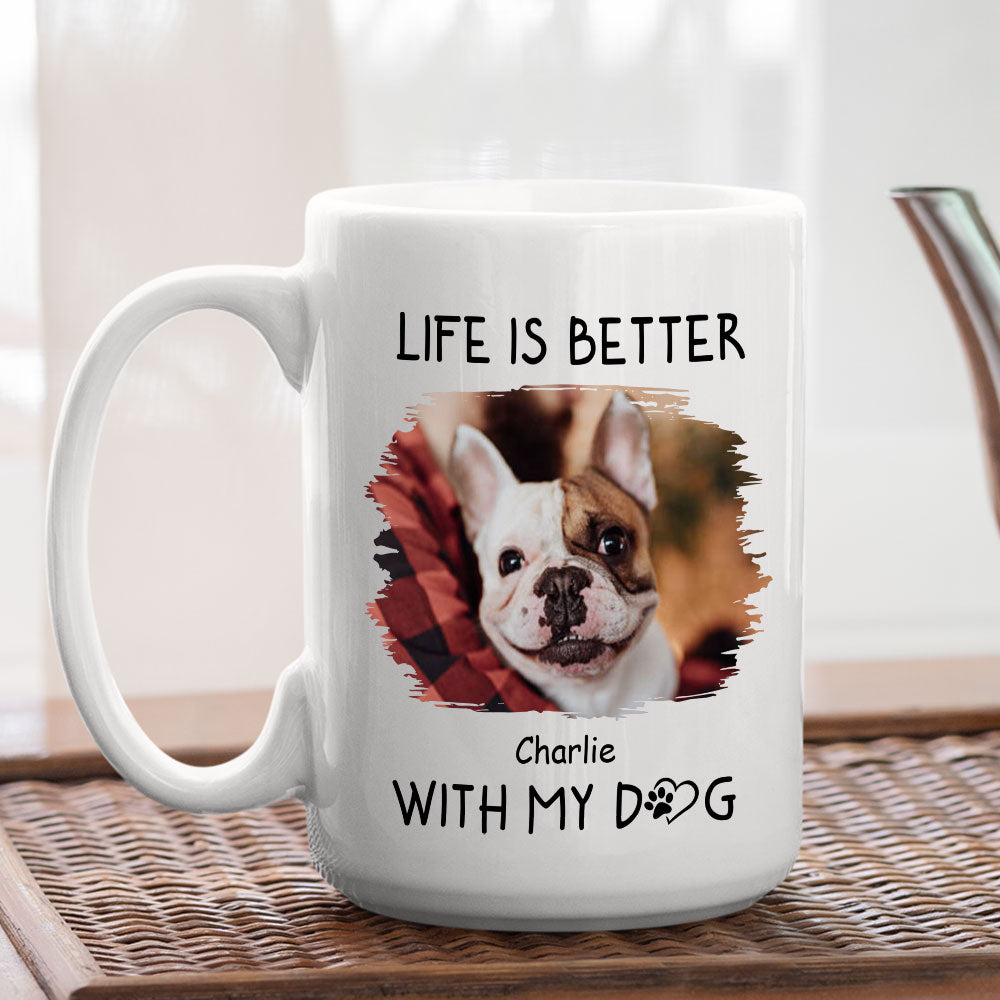 Personalized 'Better With Dogs' Photo Custom Coffee Mug - Ideal Gift for Pet Lovers