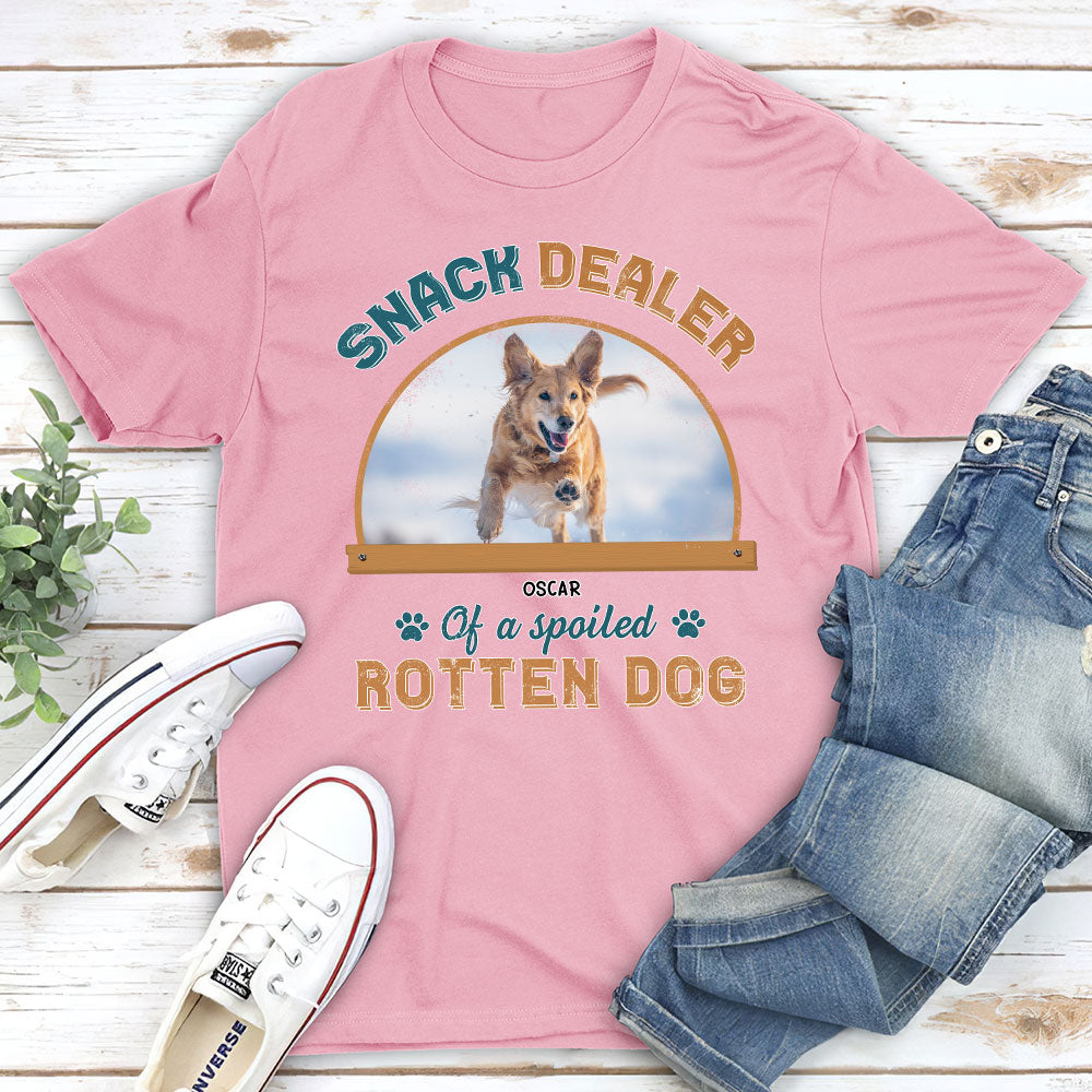 Personalized Custom Unisex Dog Snack Dealer Photo T-shirt - Ideal Gift for Pet Lovers